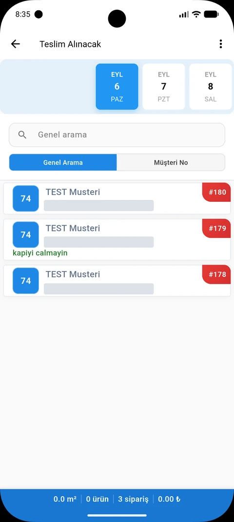 PetraPOS gerçek uygulama ekranı; kişisel alanlar gizlenmiştir